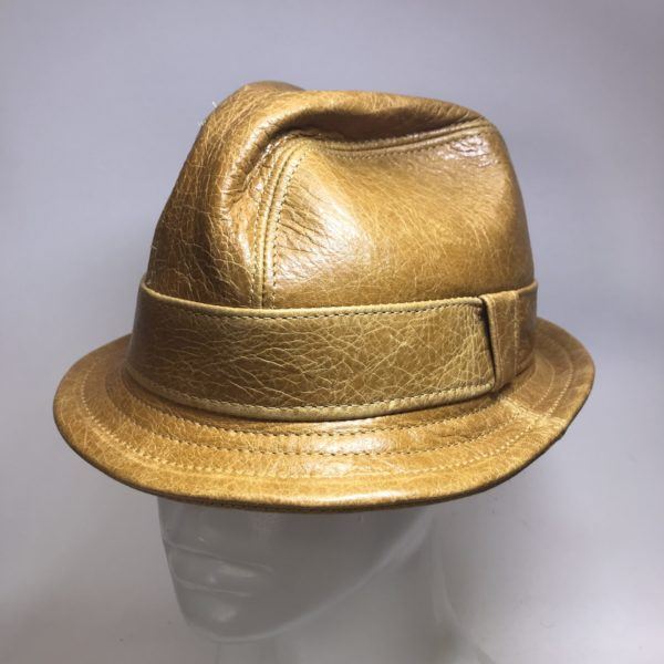 Leather Snatch Fedora in Whiskey