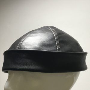 Dark Brown Leather Docker Hat
