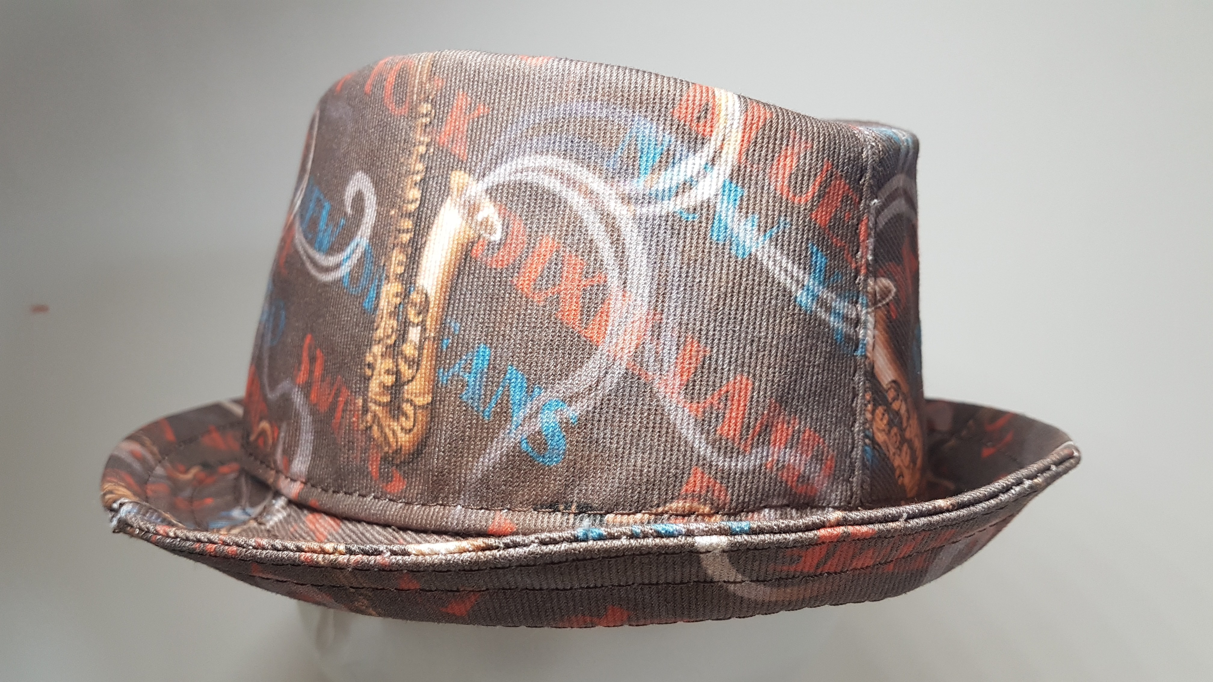 Custom Swirly Smoke Sax Print Trilby Hat