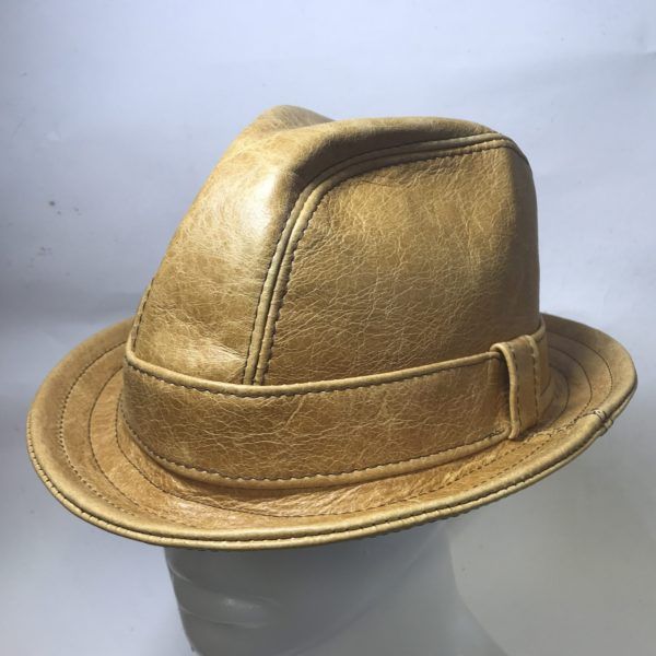 Fedora Hat Whisky Leather