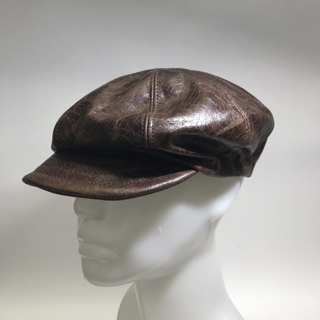 8 piece cap cracked brown leather S 54/55 cm - Jill Corbett | The Hattic