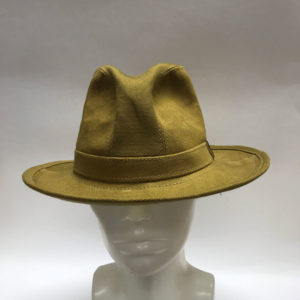 Made To Order Tall Fedora Dry Oilskin Mustard Front