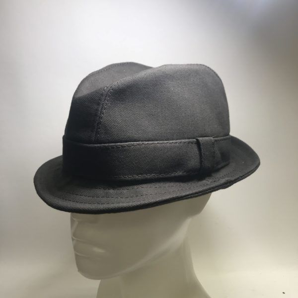 Fedora hat black olive dry oilskin canvas M 56/ 57 cm