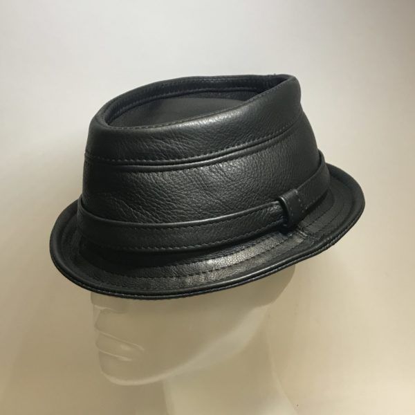 Custom Premium black Leather Trilby/Band