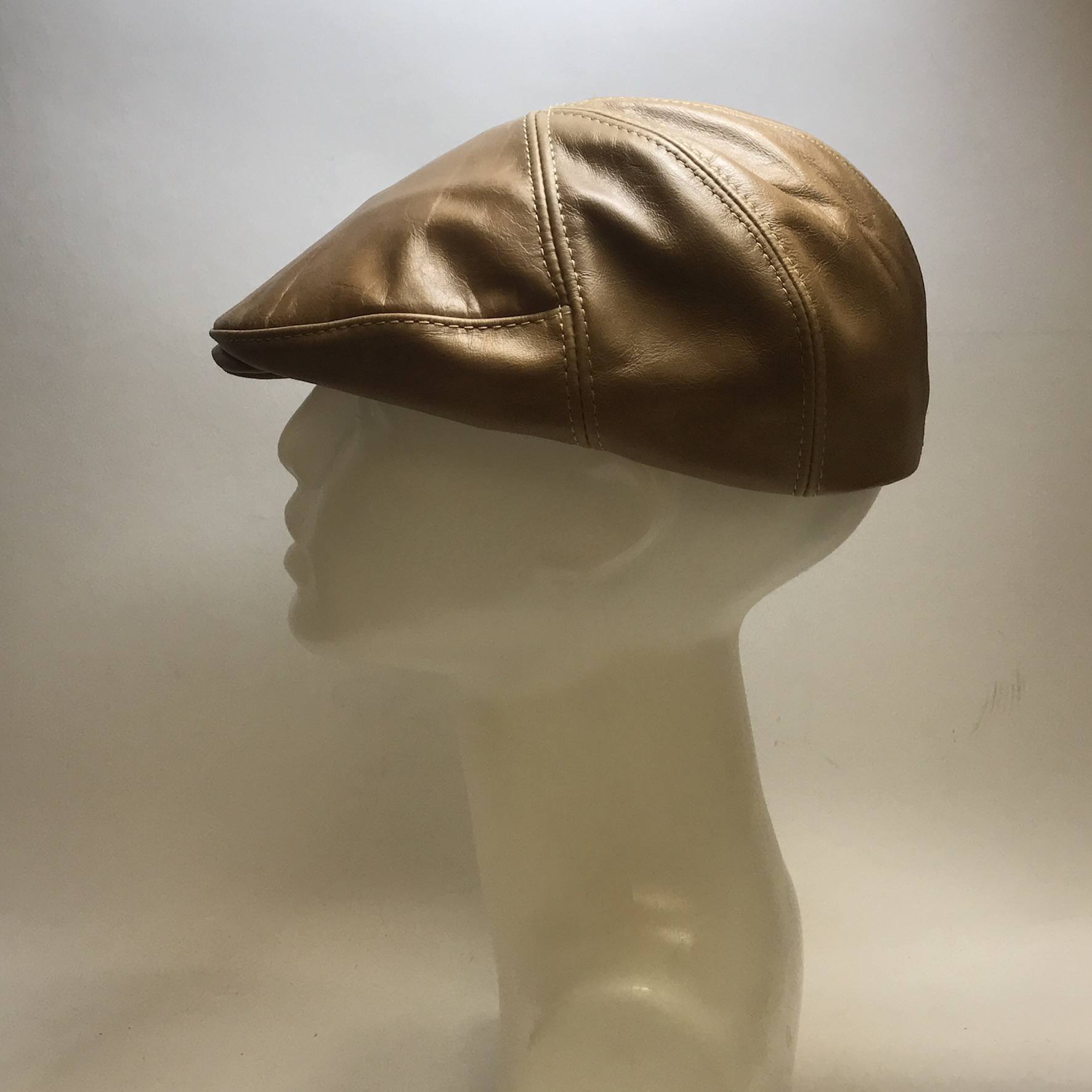 Custom 6 piece cap caramel leather