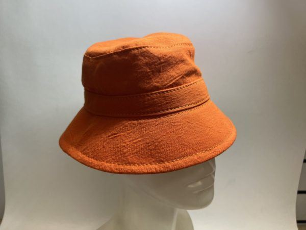 Slightly Skewiff Bucket Hat In Orange Canvas XS 53 cm
