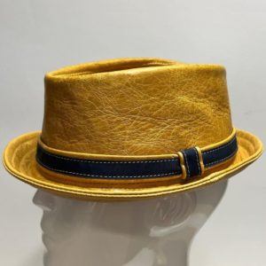 Custom pinch trilby double band whisky leather