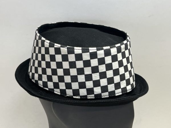 Custom Pork pie hat black and white check