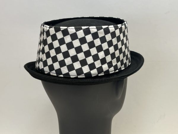 Custom Pork pie hat black and white check