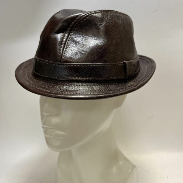 Chocolate BrownLeather Stingy Fedora | The Hattic