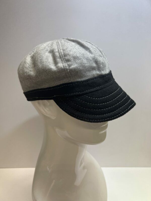 Cap grey wool / black moleskin L 58/59 cm