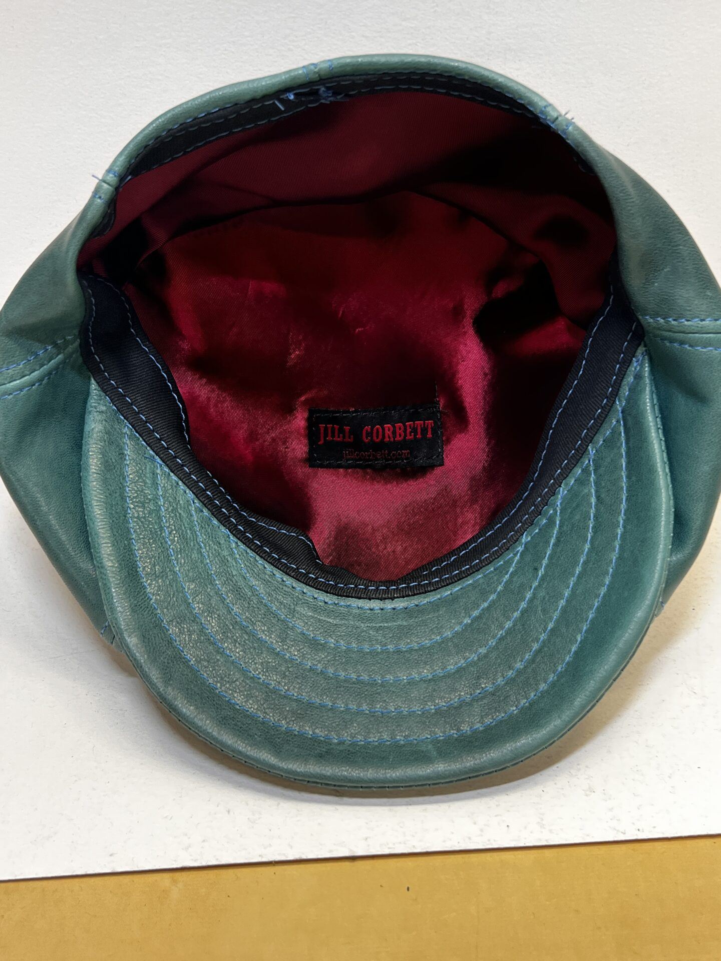 Custom 8 piece cap emerald nappa leather