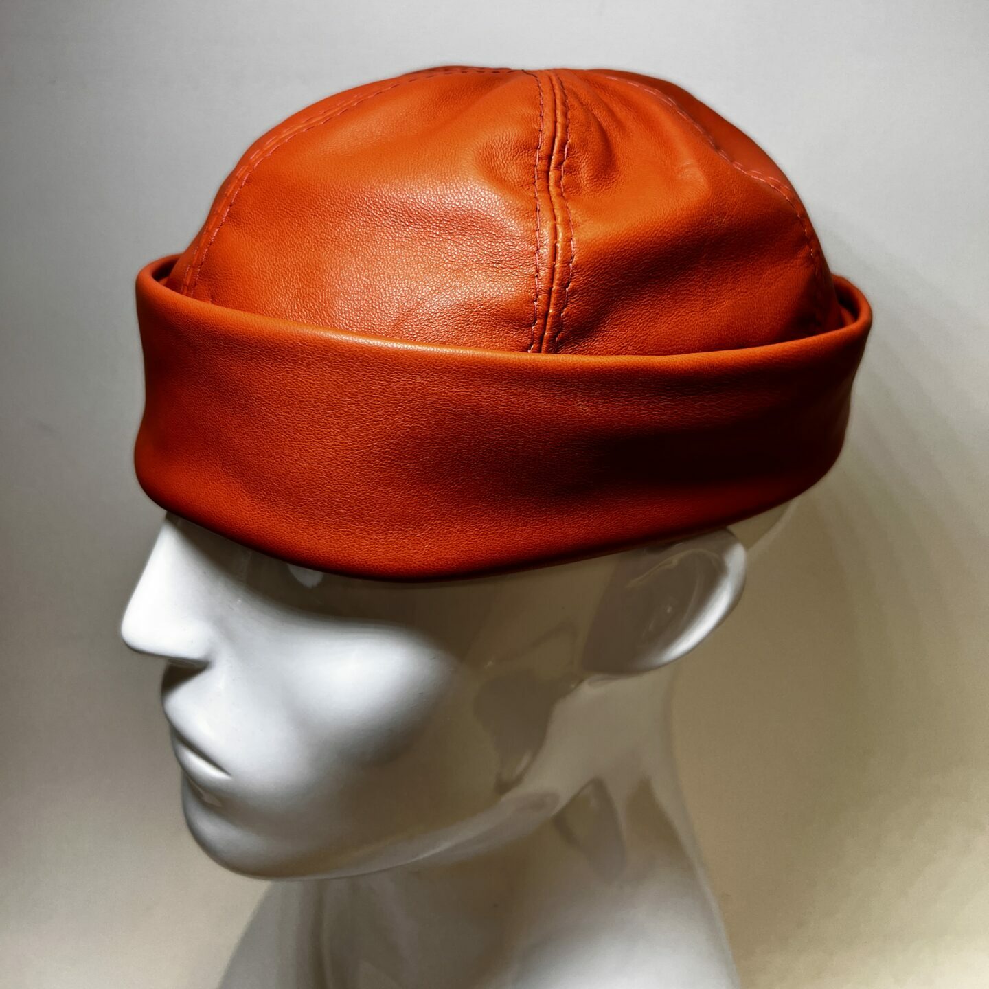 Orange Leaather Docker Hat | The Hattic