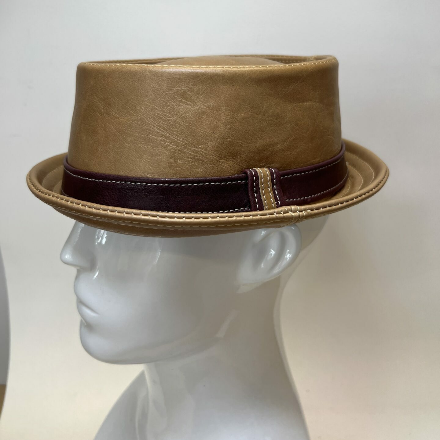 Brown Leather Pork Pie Hat | The Hattic