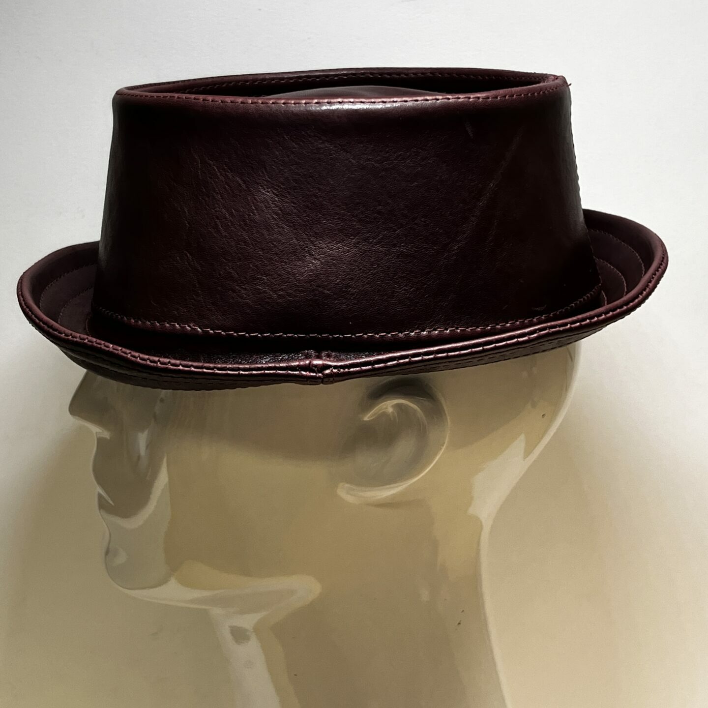 Ox Blood Red Leather Pork Pie Hat | The Hattic
